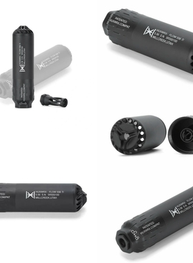 HUXERX FLOW 556TI 金属消音器还原火帽套装14mm逆牙航空铝CNC