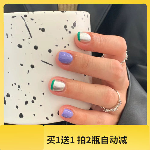 Two moons指甲油 春夏可爱少女ins短甲纯色美甲指甲油水性可撕拉