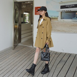 咖色小个子风衣女中长款2022年春秋季新款炸街高级感今年流行外套图片