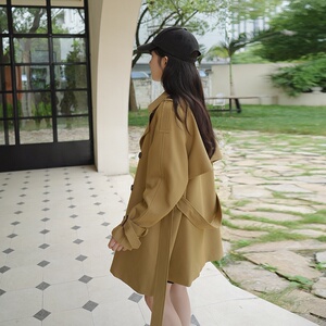 咖色小个子风衣女中长款2022年春秋季新款炸街高级感今年流行外套图片