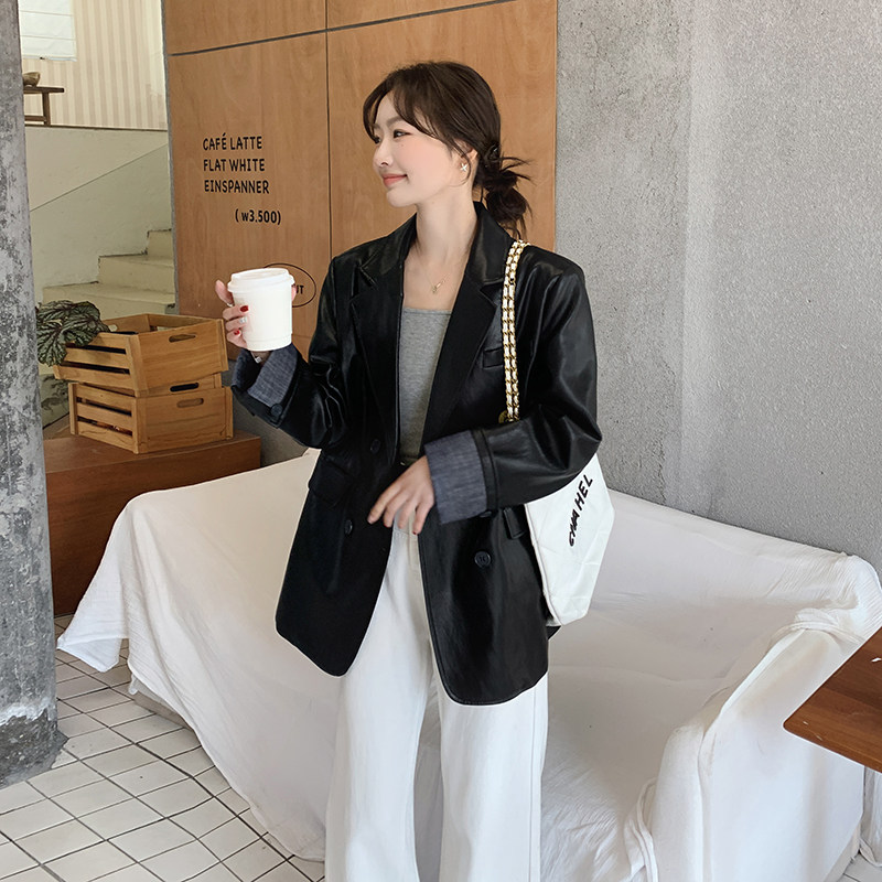 【现货】高品质仿皮衣小西装2C059-2508P165K238，女装西装，西子