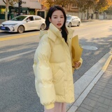 奶黄色短款羽绒棉服女冬2024新款流行爆款森系棉衣学生棉袄炸街，女装棉衣/棉服，西子