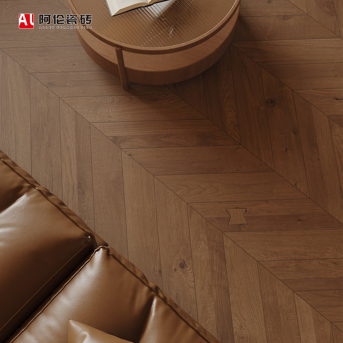 阿伦瓷砖 菱形鱼骨木纹砖 法式中古风燕尾榫 奶油风卧室客厅地砖