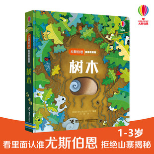 树木尤斯伯恩揭秘系列偷偷里面看揭秘太空海洋人体立体翻翻书看里面系列低幼版 科普百科全书绘本认知图画揭秘系列儿童翻翻书全套