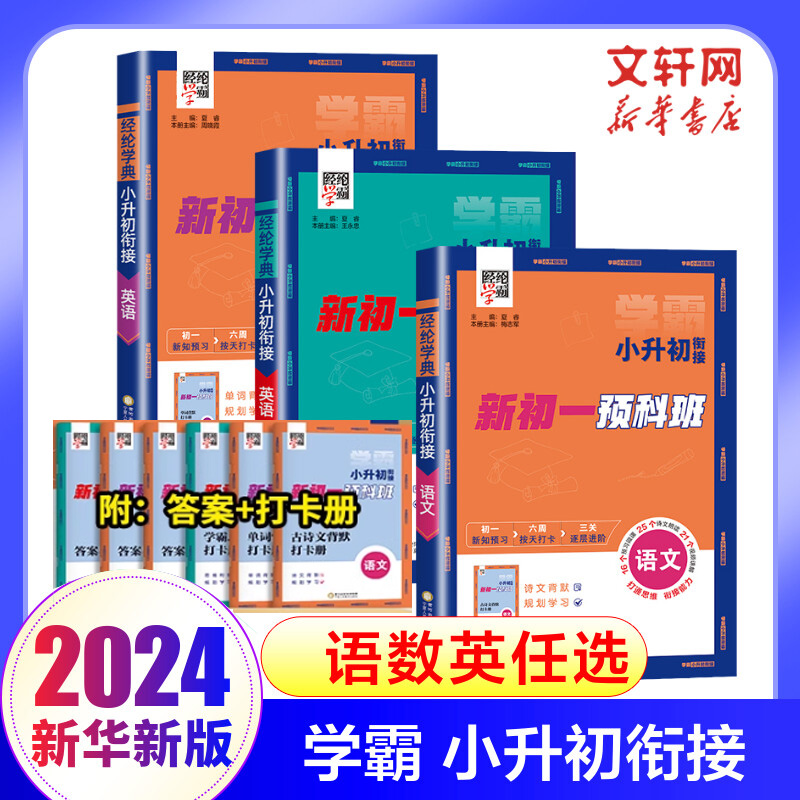 【新华文轩】2024新版经纶学霸小升初衔接语文数学英语小学通用初中预科班六年级上下册教材初一必刷题暑假作业六升七期末复习资料