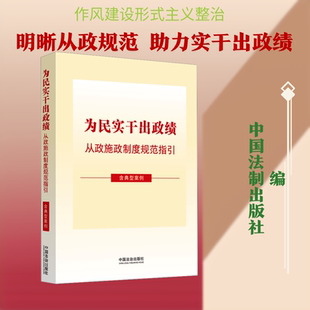 为民实干出政绩:从政施政制度规范指引(含典型案例)