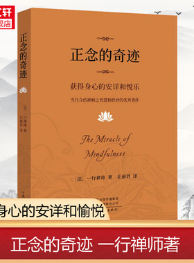 新华书店 樊登推荐 正念的奇迹 一行禅师著 获得身心的安详和悦乐 当代介绍禅修之智慧和胜妙的优秀著作 宗教知识读物 正版书籍
