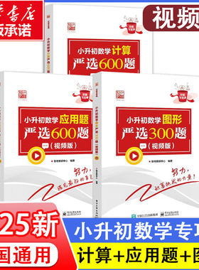 小升初数学图形严选300题 数学计算严选600题 数学应用题严选600题 小学六年级数学专项训练衔接教材数学考试解题方法技巧大全书