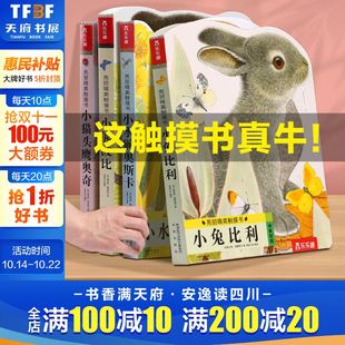 第一本洞洞书亮丽精美小熊波比儿童启蒙翻翻书触感刺激认知书1 乐乐趣小兔比利触摸书4册0到3岁婴儿早教宝宝 2岁绘本 新华文轩