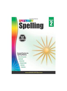 Spectrum 拼写，2年级 Spectrum Spelling, Grade 2 进口书英文原版外版书 经典小说读物 青少年小学生课外阅读书籍 新华书店旗舰