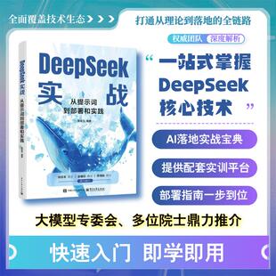 DeepSeek实战 从提示词到部署和实践 MoE架构与多Token预测 Web UI对话界面搭建 RAG系统构建 大模型应用书籍正版书籍