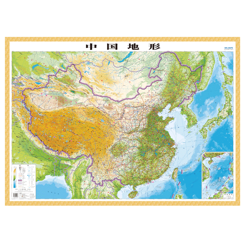 中国地形（全开立体图）
