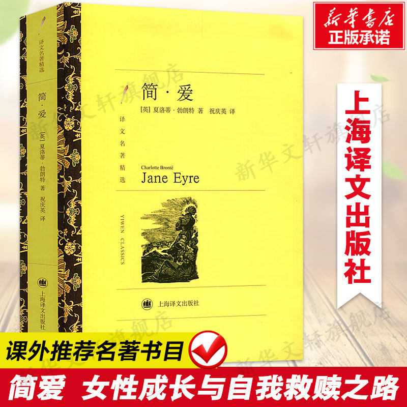 简爱 爱与自由的永恒之书 六七八九年级中小学生课外推荐阅读书籍寒暑假书目外国经典读物原著世界名著畅销文学小说新华正版