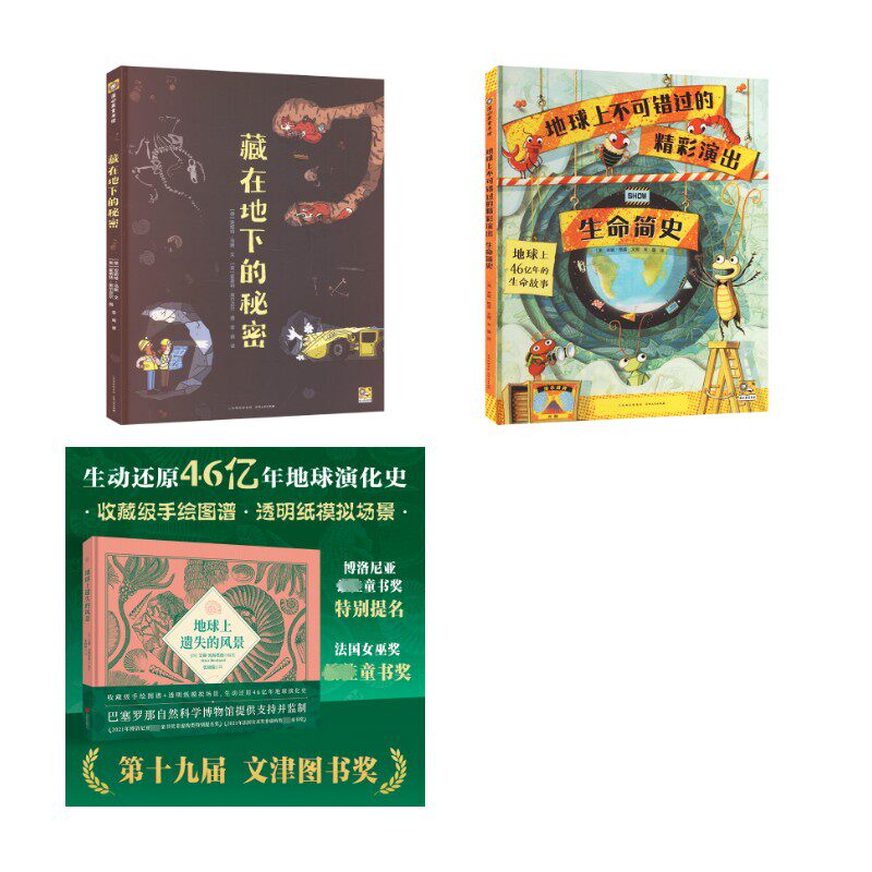 【新华文轩】地球上遗失的风景+藏在地下的的秘密+生命简史  张晓璇 译 (西)艾娜·贝斯塔德 绘