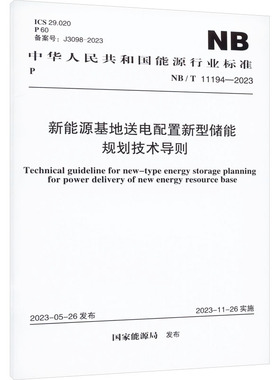 新能源基地送电配置新型储能规划技术导则 NB/T 11194-2023 正版书籍 新华书店旗舰店文轩官网 中国计划出版社