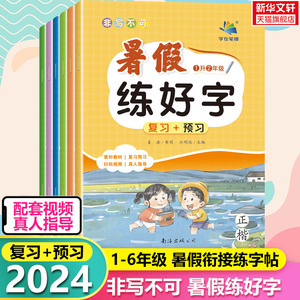 2024新版暑假练好字语文同步课课练字帖小学生一升二升三升四升五升六年级升学暑假衔接作业预习复习全彩版视频教学写字课写好生字