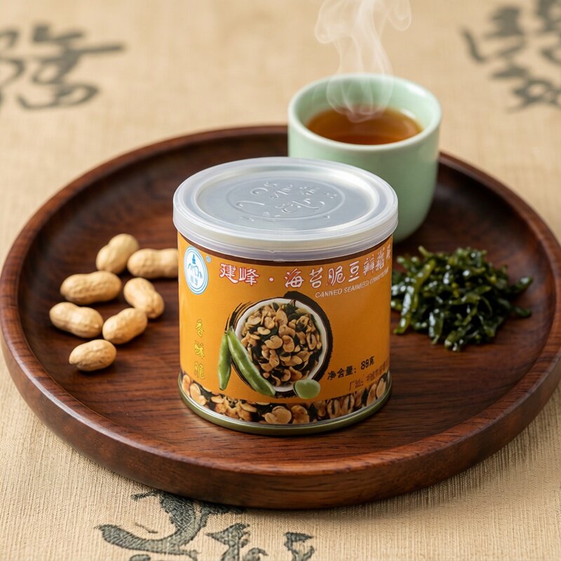 宁波特产建峰海苔豆瓣罐头香酥苔条兰花豆蚕豆炒货小吃5罐下酒菜