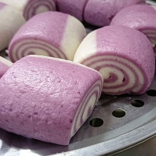 紫薯黑米刀切馒头36只 儿童早点粗粮营养健康早餐五丰速冻品面点