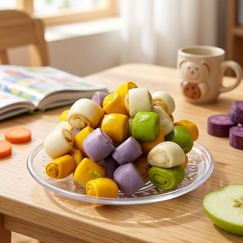 小拇指豆沙夹心小馒头500g手工果蔬儿童早餐卡通包子孩子面食