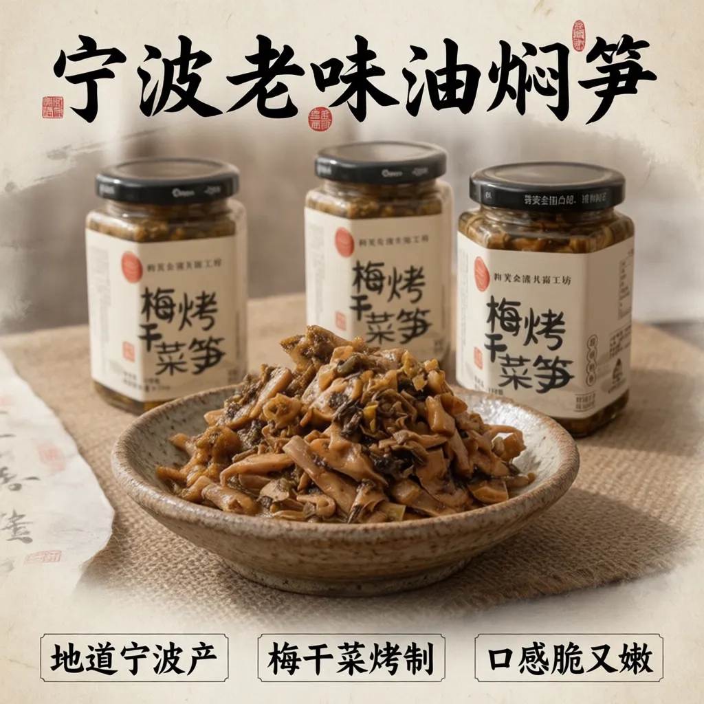 宁波特产梅干菜烤笋 油焖笋农家下饭菜主食伴侣咸香扑鼻脆嫩爽口
