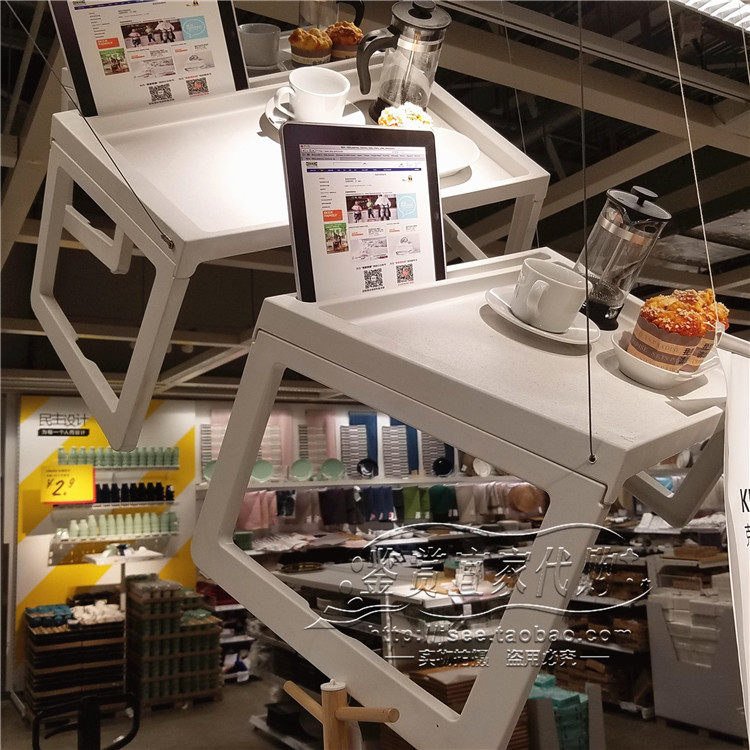 鉴赏宜家 IKEA 克丽普克 床用餐架床上桌笔记本桌(白色)国内