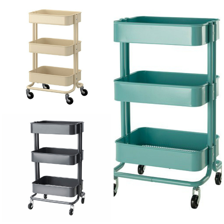 宜家金属可移动多色正品包邮推车