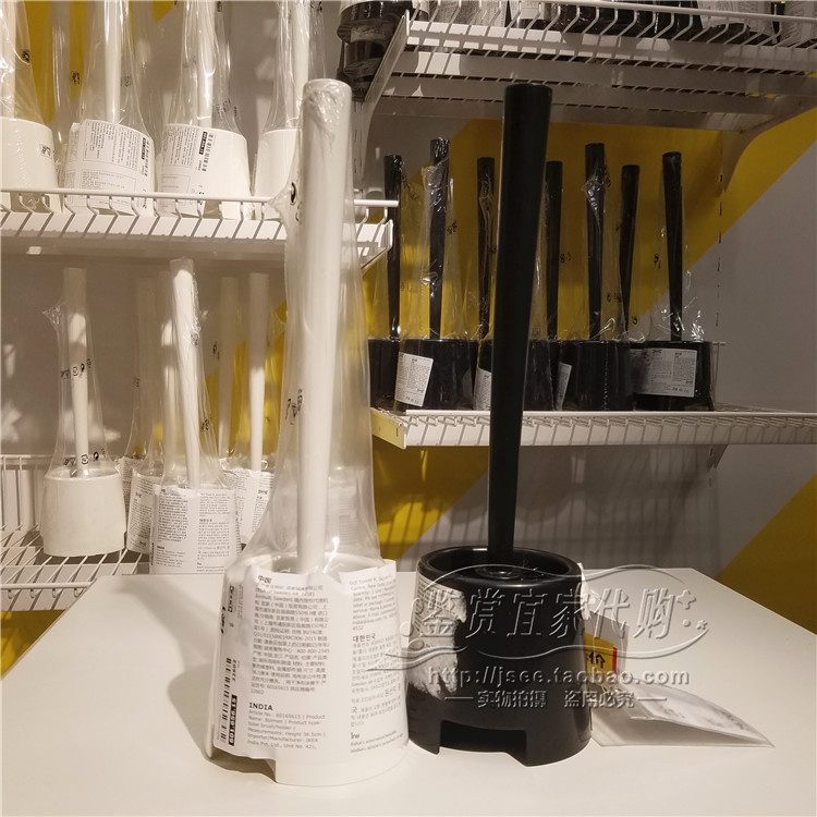 鉴赏宜家 IKEA 伯蒙 厕所用刷和刷盒马桶刷(黑白)国内代购在类目 家庭/个人清洁工具, 卫浴用具/卫浴配件, 马桶刷/厕所刷中 - 来自Buy2taobao.com提供专业的淘宝代购服务