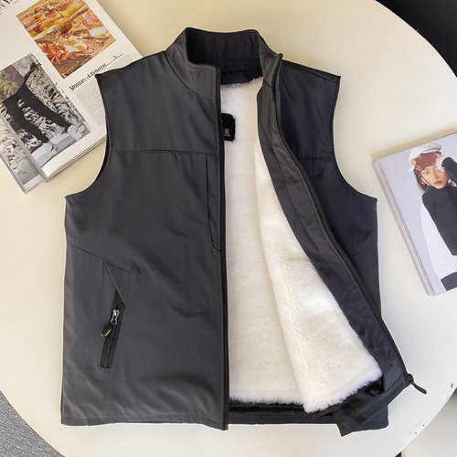 秋冬季羊毛马甲男真毛皮毛一体坎肩爸爸装中老年加厚背心马夹保暖 - 封面