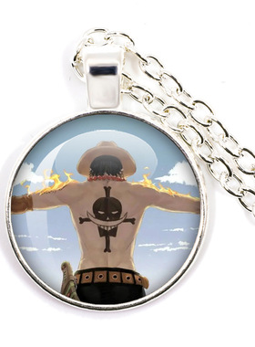 海贼圆形吊坠日漫卡通路飞海贼团航海项链草帽团饰品毛衣链