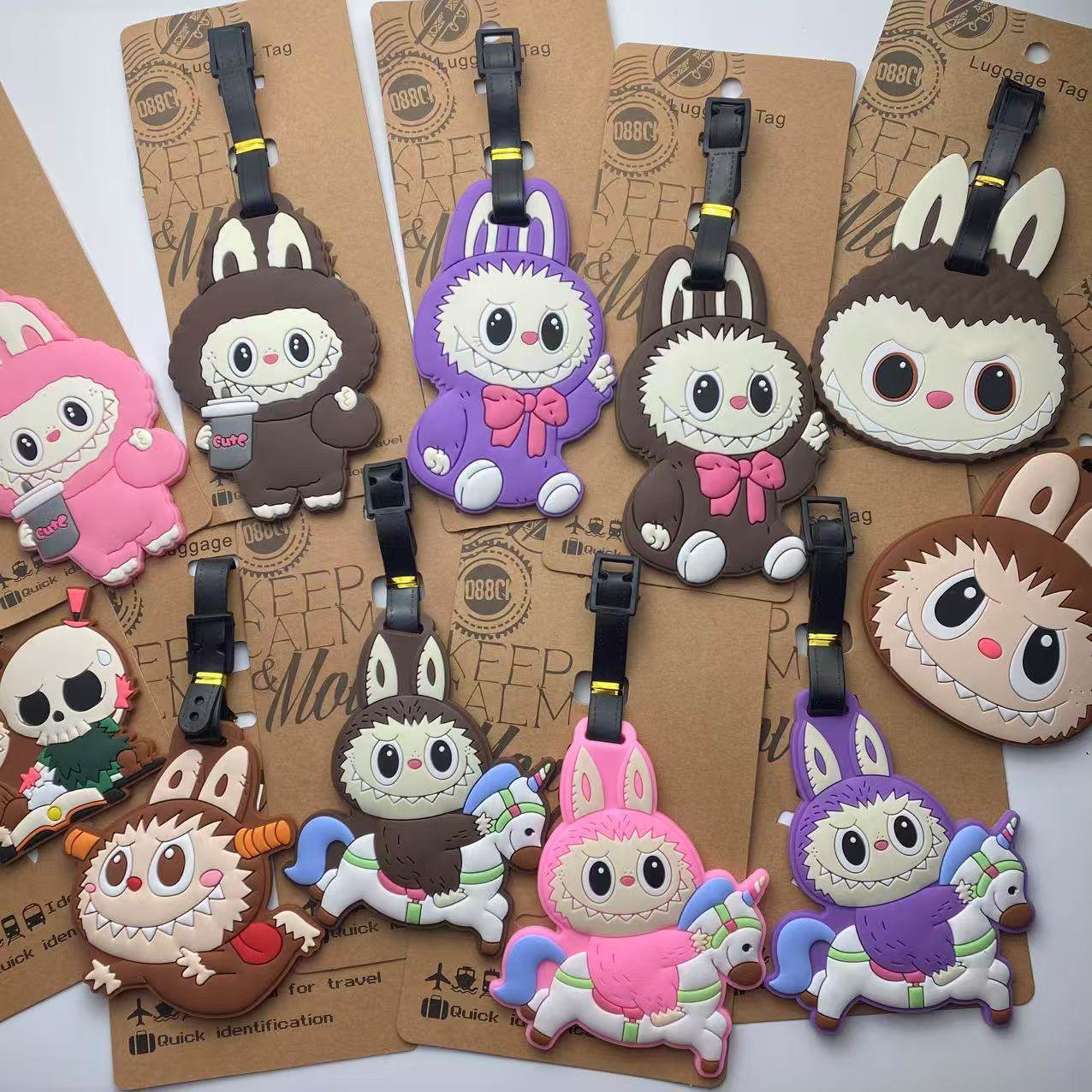卡通搞怪小恶魔女孩PVC软胶行李牌 拉布布行李箱包托运识别小吊牌