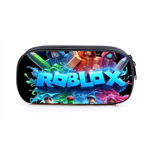 roblox笔袋儿童大容量收纳文具盒涤纶学生铅笔盒批拉链大容量笔袋
