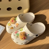 Милые ультрамягкие летние нескользящие тапочки в стиле Crocs, мюли на платформе, женские тапочки, женский стиль, подходят для носки на улице, антибактериальная пропитка, закрытый носок