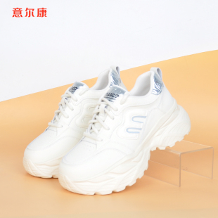 休闲鞋 意尔康专柜女鞋 女时尚 厚底老爹鞋 百搭小个子增高 2025新款