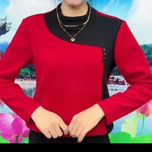 高档女装加绒卫衣冬季时尚新款保暖双面绒长袖T恤半高领打底上衣