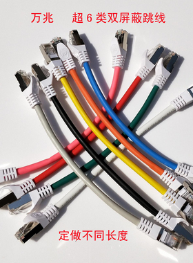 沃德超六类无氧铜双屏蔽CAT6A千兆网线0.2-0.3-1-2-30米机制跳线