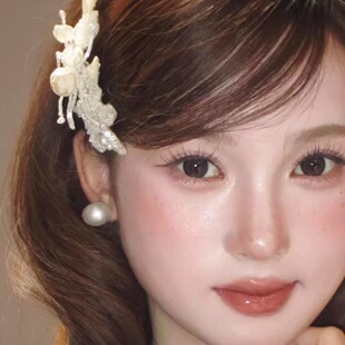 cheli丘林原创正品超仙森系复古蕾丝手工花侧边夹跟妆氛围感发饰