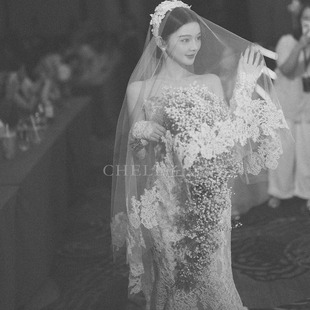 cheli丘林原创设计公主造型刘超御用同款蕾丝包头发箍正品发饰