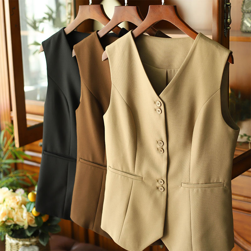 羊毛西装马甲背心女春秋2025年春季新款无袖外搭西服马夹叠穿上衣