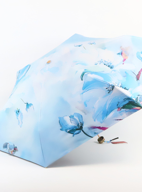 好放包宏达正品五折小金伞百合超短超轻黑胶防紫外线晒遮阳太阳伞