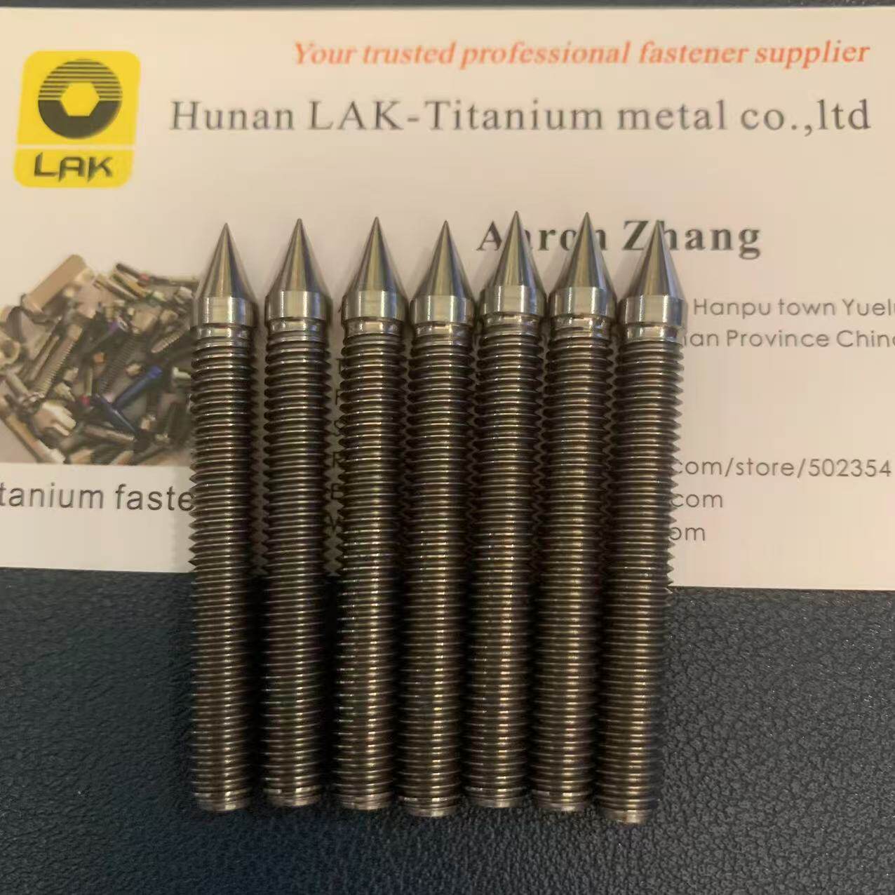 订做 音箱音响设备用无磁钛合金尖钉 M6x50 Gr5