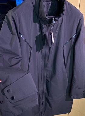 秋冬大衣男装立领中长款黑色风衣夹薄棉外套商务休闲上衣G2D05