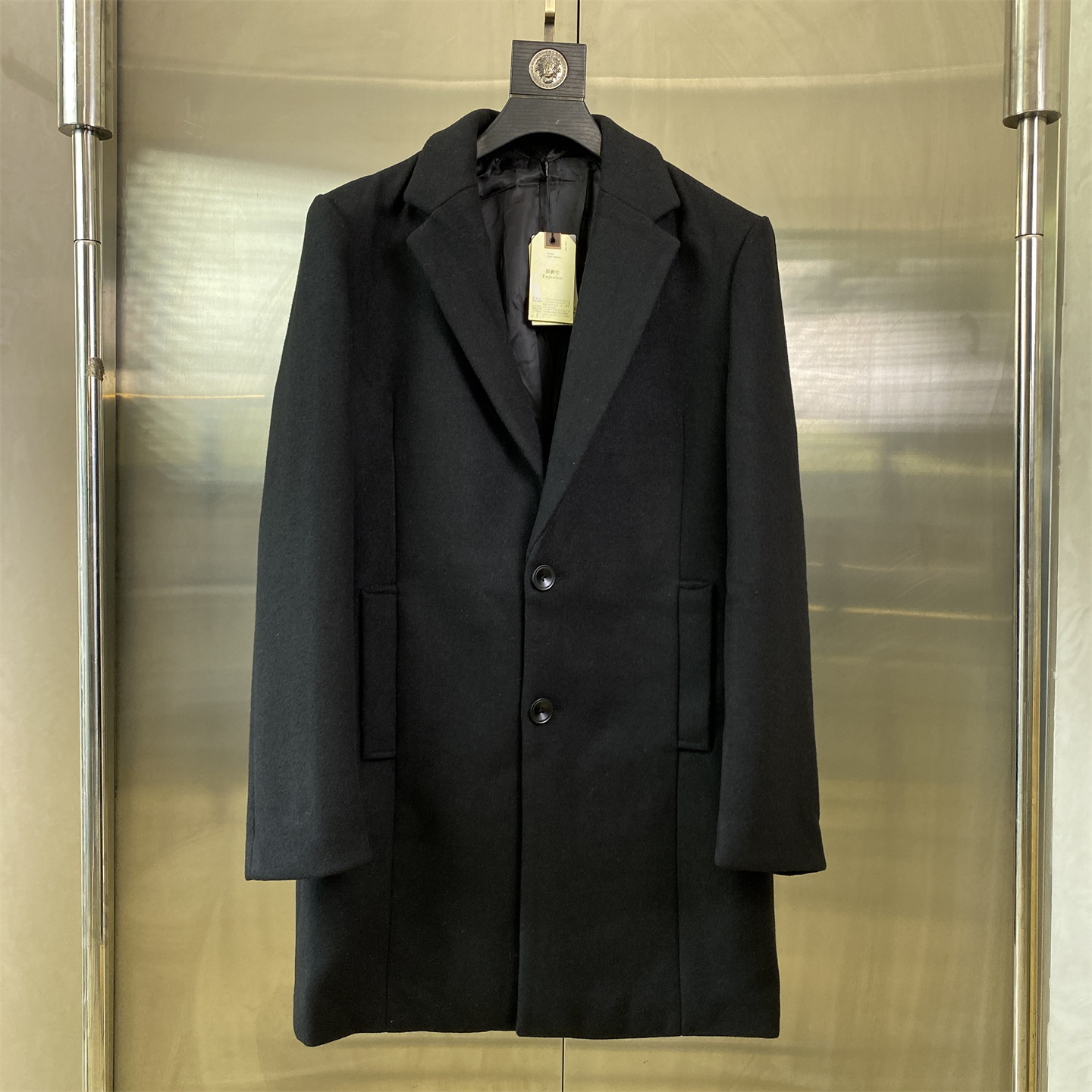 专柜48码商务西装领含羊毛毛呢大衣男中长款黑色冬季外套d21,男装,毛呢大衣,淘宝优惠券,粉丝福利购,淘宝优惠卷
