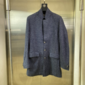 专柜52码 外套C52 领单排扣冬季 商务绅士49羊毛呢大衣男中长款 西装