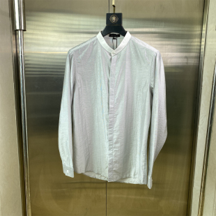 宽松百搭商务通勤上衣J72 男长袖 专柜50码 休闲风立领衬衫