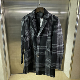 领冬季 专柜L码 西装 纹毛呢大衣男中长款 保暖外套休闲C23 英伦风格