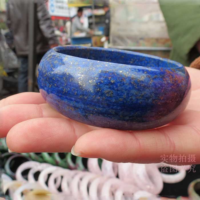 天然阿富汗青金石手镯女镯子 简约复古 窄宽版一物一图包邮