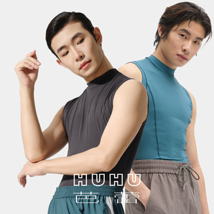紧身服艺考002 无袖 HUHU男士 形体服舞蹈练功服芭蕾舞圆领短袖