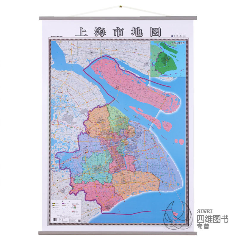 2021年上海市地图挂图 竖版1.