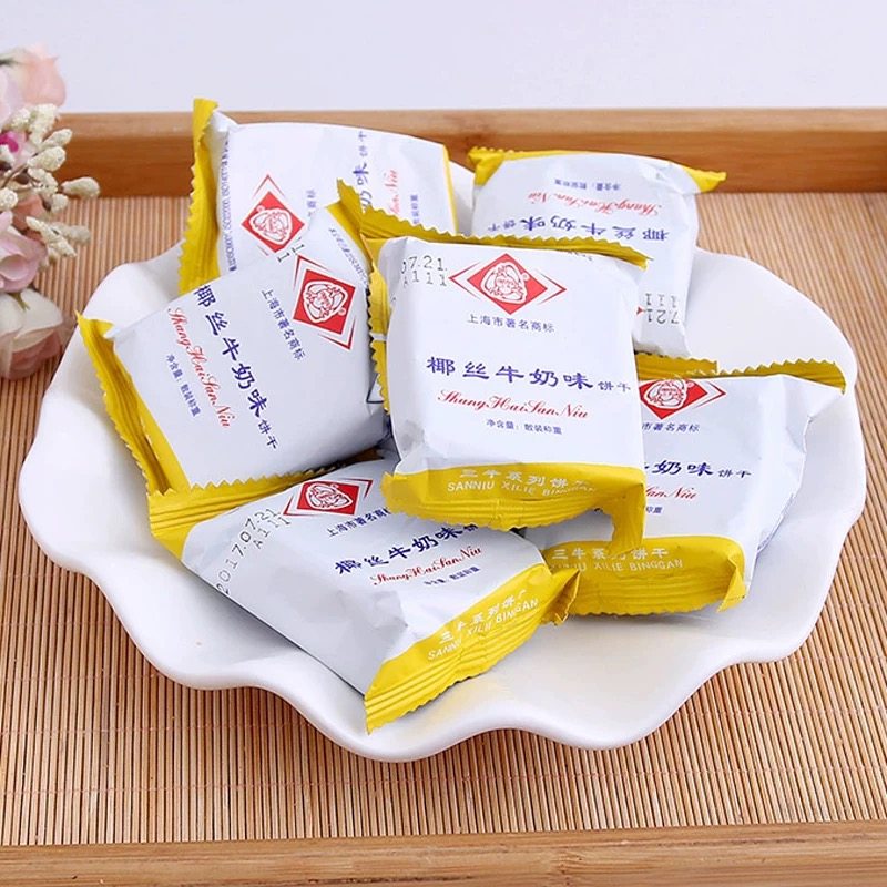 正宗上海三牛椰丝牛奶饼干3斤酥性饼干办公室小零食独立小包包邮