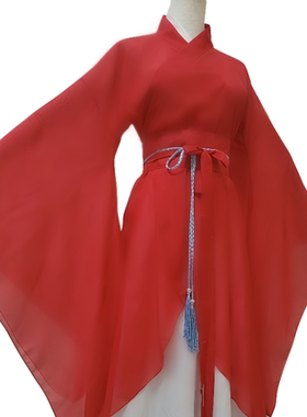 新款古典舞服装古风红色书简舞飘逸新款纱衣练功服年会喜庆表演服